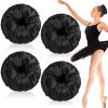 Yuxung 4 Pcs Satin Hair Bun Donut Satin Hair Bun Maker Dark Retain Moisture Easy to Style for Women Ladies Military Ballet and Business(Black,Large) view 1