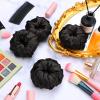 Yuxung 4 Pcs Satin Hair Bun Donut Satin Hair Bun Maker Dark Retain Moisture Easy to Style for Women Ladies Military Ballet and Business(Black,Large) view 4
