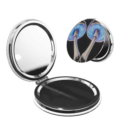 Two Mushrooms Pocket Makeup Mirror,Small Portable Wallet Mirror, Perfect for Travel, Everyday Use