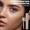 2PCS Cool Toned Liquid Contour Stick with Brush, Natural & Cool Grey Brown Cream Contour Bronzer Makeup Stick for Long Lasting Blendable Matte Face Nose-Contour Makeup, Contorno Maquillaje (#01+#02) view 3