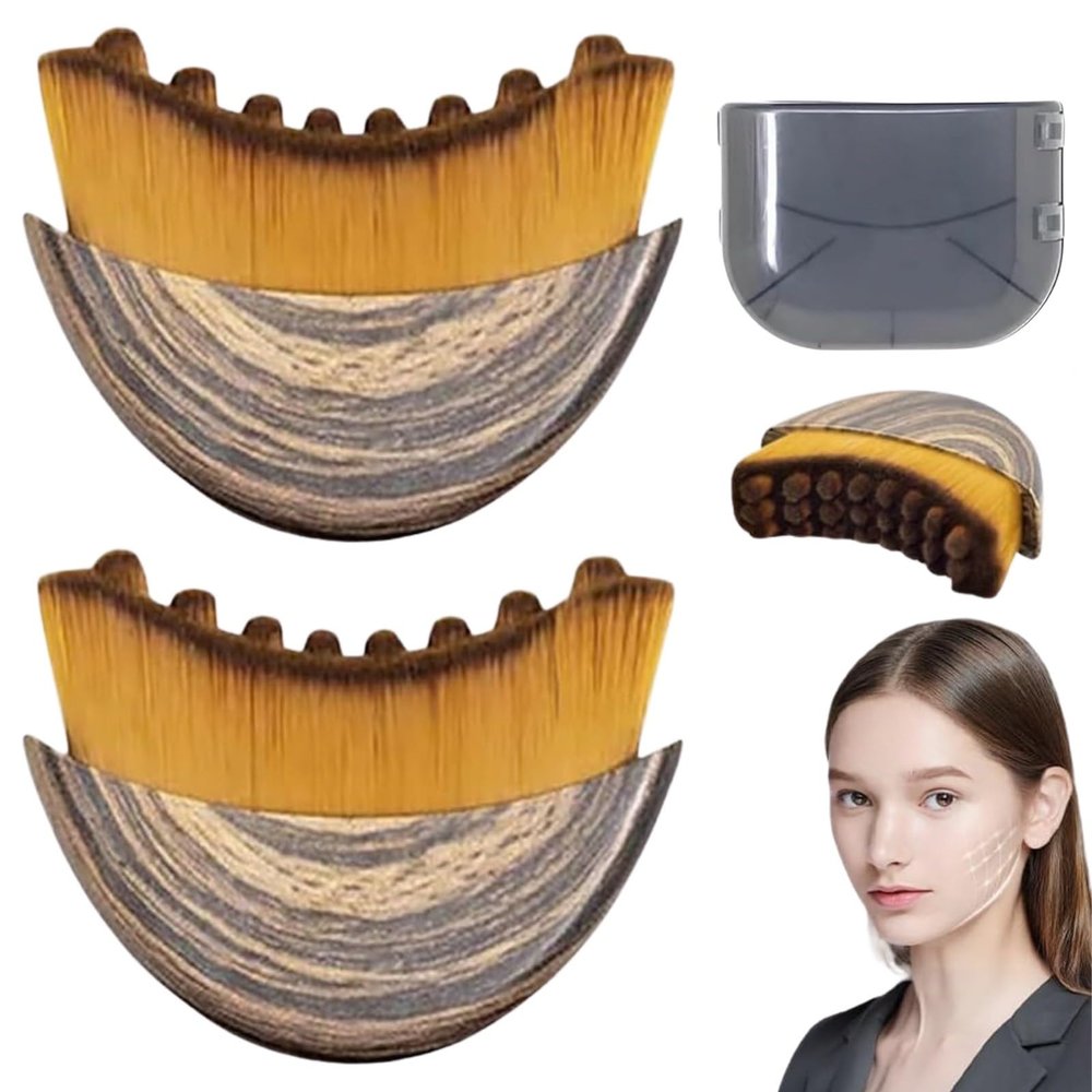 2PCS New Lymphatic Contour Face Brush, Contour Face Brush for Lymphatic Drainage, Ergonomically Designed to Fit The Skin Precisely, Face Lifting Tool for Skincare Routine|Portable Gua Sha Alternative
