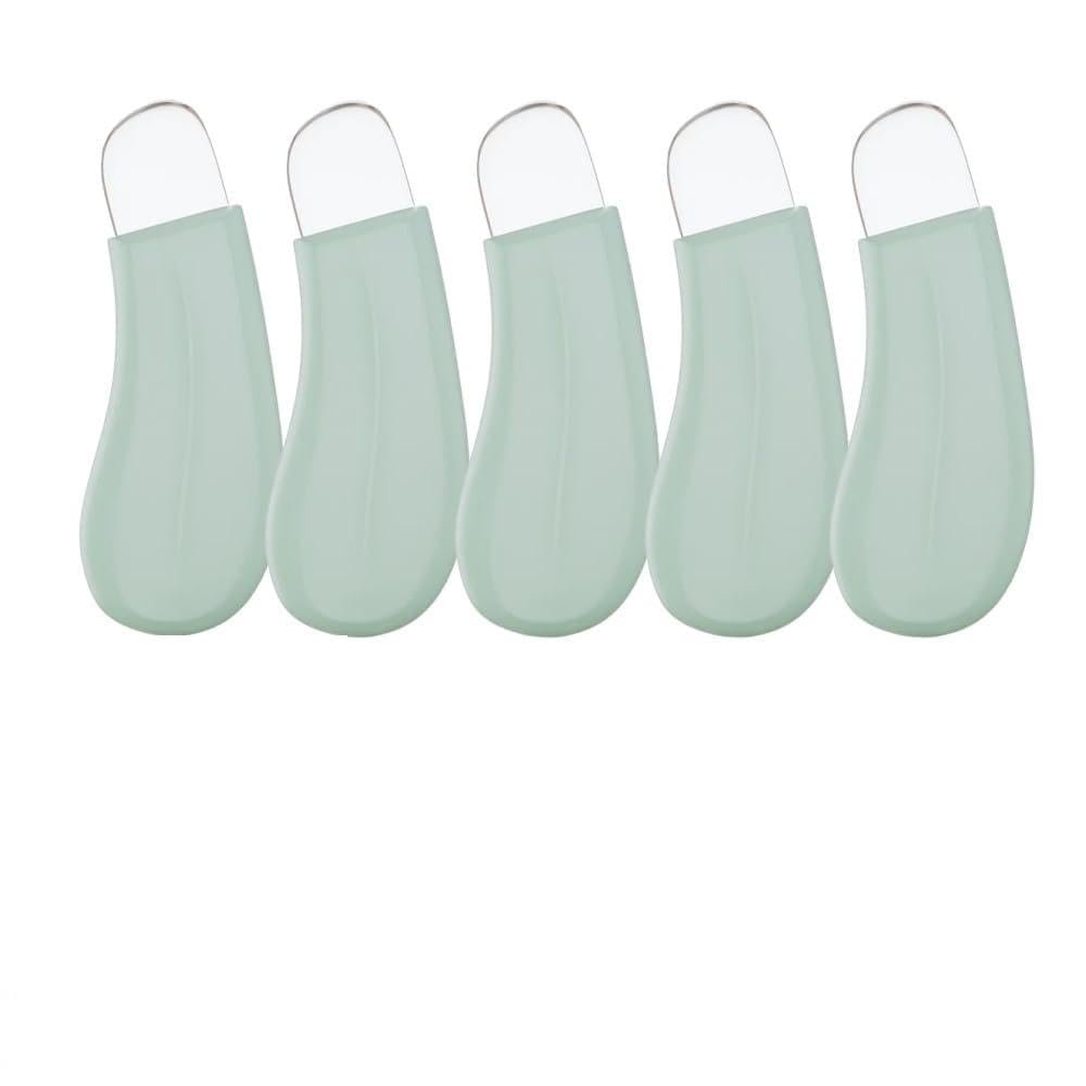 5PCS Stainless Steel Blackhead Scraper, Face Skin Oil Remover Tool, Pore Deep Cleansing Tool, for Closed Comedones On T-Zone, Nose Wings, Chin, Forehead, Tiny Oil Particles on Shoulders Back