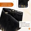 Full Shine Clip in Hair Extensions Black Ombre Real Hair Clip in Extensions Balayage Light Brown Mix Blonde Seamless Hair Extension Softness 18 Inch 8 PCS 120 G view 4