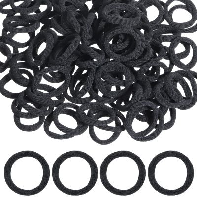 100 PCS Mini Black No Damage Hairties, Soft Seamless Hair Ties Small Elastic Hair Bands, Ponytail Holders Rubber Bands for Women