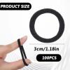100 PCS Mini Black No Damage Hairties, Soft Seamless Hair Ties Small Elastic Hair Bands, Ponytail Holders Rubber Bands for Women view 2