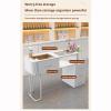 XAWSOP Manicure Table Desk with Storage Shelves - Modern Writing & Study Table for Professional Use,Style 1-100 view 3