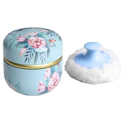 Lorilida Body Powder Puff and Container, Portable Empty Container for Bath, Travel and Home Blue A One Size