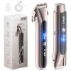 Bikini Trimmer for Women, 2-in-1 Electric Razor with Dual Heads, Ceramic Blade, Waterproof & Rechargeable, Painless Pubic Hair Shaver for Bikini, Underarm, Legs, Face | Gift for Her - ChampagneGold view 1