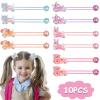 10 Pack Hair Balls for Girls Hair,Hair Ties for Girls Toddler Kids Ponytail Holders Hair knockers Cute Hair Accessories (blue purple orange rose red pink) view 2