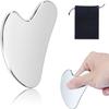 GYQORPHA Gua Sha Facial Tools Guasha for Face - Stainless Steel Gua Sha Tool - Massager Tool for Jawline & Chin,Fascia Massage Tool for Face Massage, Lymphatic Drainage Massager (Silver) view 1