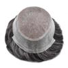 Hair Wonders Fine Mono Hair System for Men Toupee Hairpiece Human Hair Replacement System for Men Natural Hairline Mens Hairpieces #1B40#1B Off Black+40% Grey 6X9 120% Density view 4