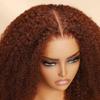 Reddish Brown Afro Kinky Curly Wig 13x6 180% Density Human Hair Pre Plucked HD Transparent Lace Front Wigs Short Bob Curl Brazilian Remy Hair Natural Hairline 12inch view 3