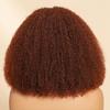 Reddish Brown Afro Kinky Curly Wig 13x6 180% Density Human Hair Pre Plucked HD Transparent Lace Front Wigs Short Bob Curl Brazilian Remy Hair Natural Hairline 12inch view 4