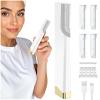 dermaplane Razor for Women face & Facial Hair Removal for Women, Rechargeable Electric Razor with 3 Vibration Modes, 5 Replaceable Blades, White LED Light, Ideal for Home Travel Use, White view 1
