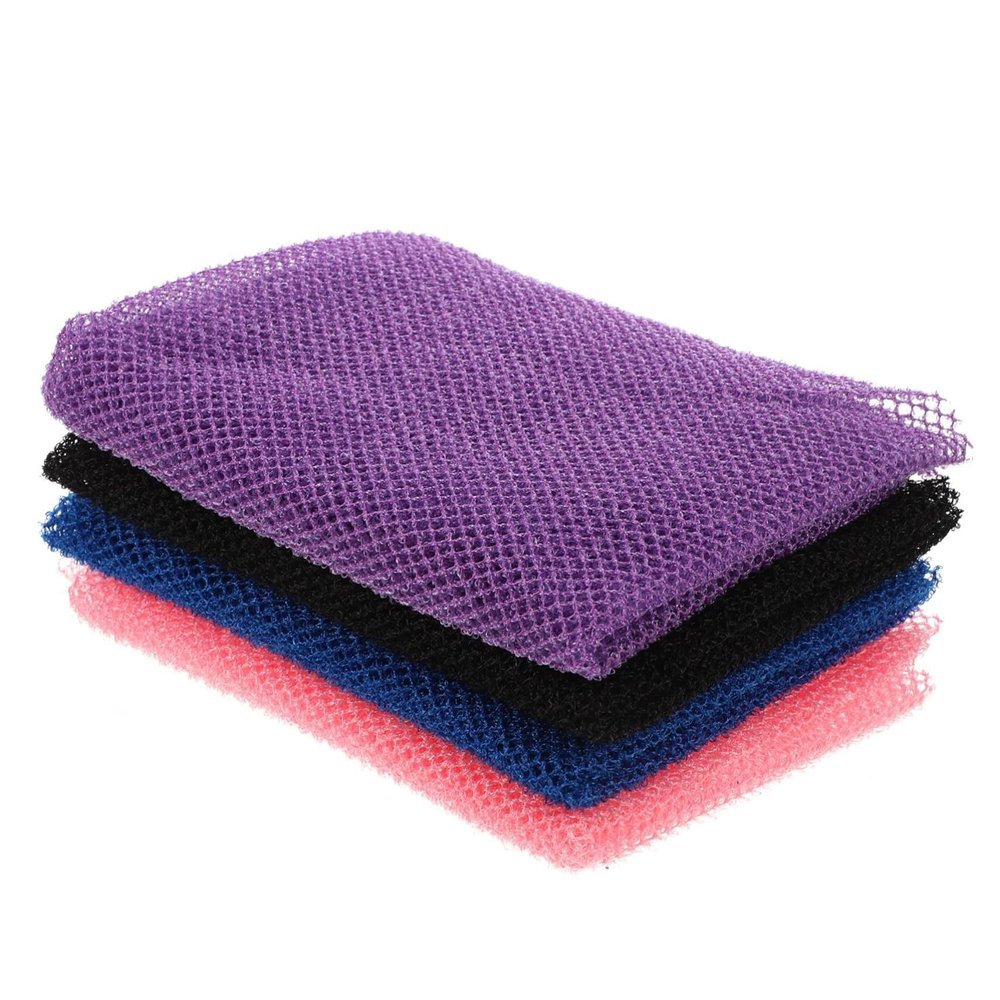 4pcs Bath Scrubber Exfoliating Mesh Body Brush for Deep Cleansing Gentle Skin Care and Relaxation for Ages