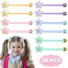 10 Pack Hair Balls for Girls Hair,Hair Ties for Girls Toddler Kids Ponytail Holders Hair knockers Cute Hair Accessories (blue purple light green yellow pink) view 2