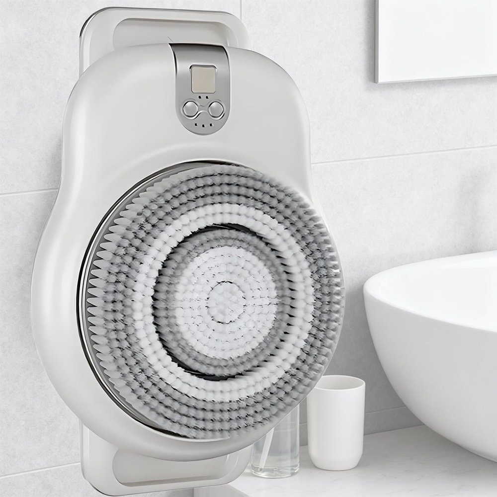 Hands-Free Electric Back Scrubber, Shower Back Scrubber Exfoliating Brush with 18CM Large Brush Head, 360 Automatic Rotating, for Body Cleaning, Deep Cleansing