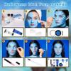8pcs Avatar Makeup Kit,Navy Blue White Face Paint, Royal Blue Face Paint for Smurf Mystique Cosplay,Lip Gloss,White UV Eyeliner, Short Elf Ears,Single Eyeshadow,Halloween Body Paint Set with 2 Sponges view 3