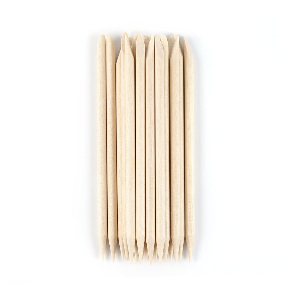 20Pcs Professional Wooden Manicure Sticks, Double Sided Cuticle Pusher for Home, Salon