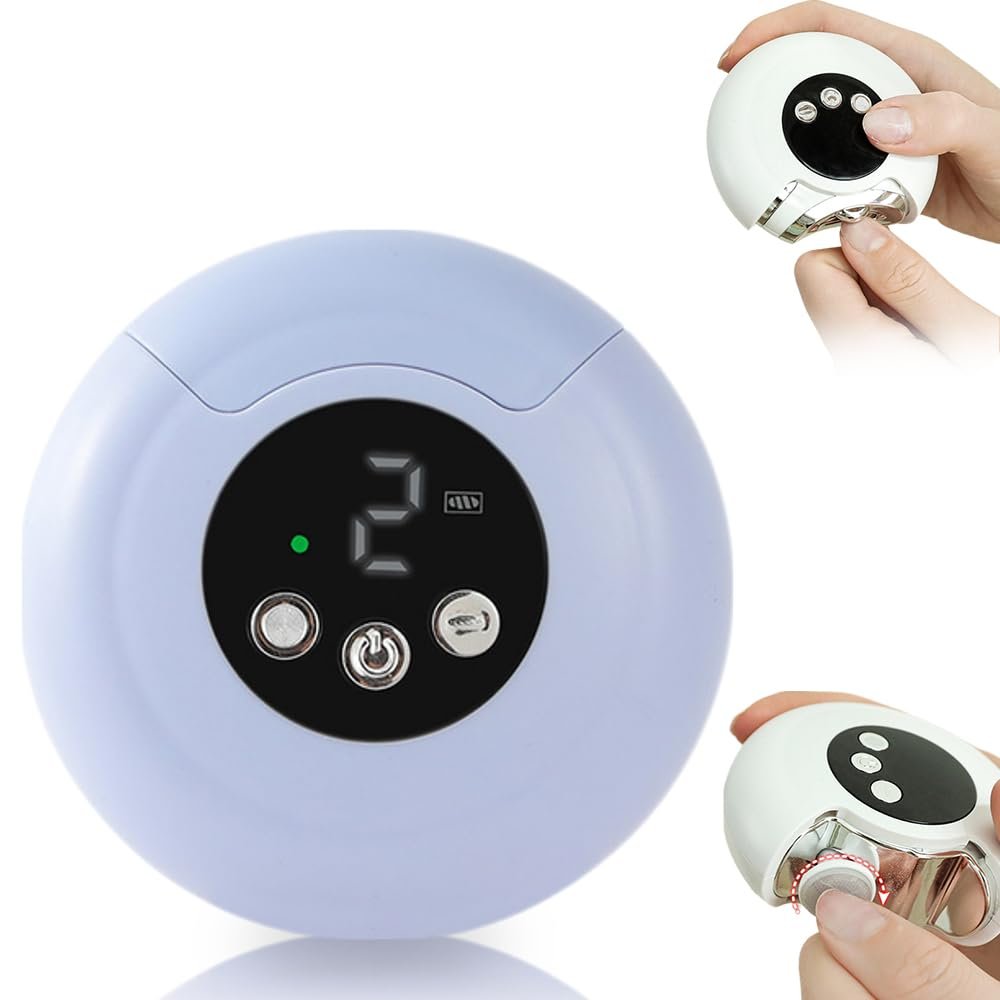 2 in 1 Electric Polishing Automatic Nail Clippers, 2026 New Electric Toe Nail Cutter for Seniors, Upgrade Electric Nail Trimmer Clippers for Fingers Portable Nail Cutter for Home Travel (Purple)