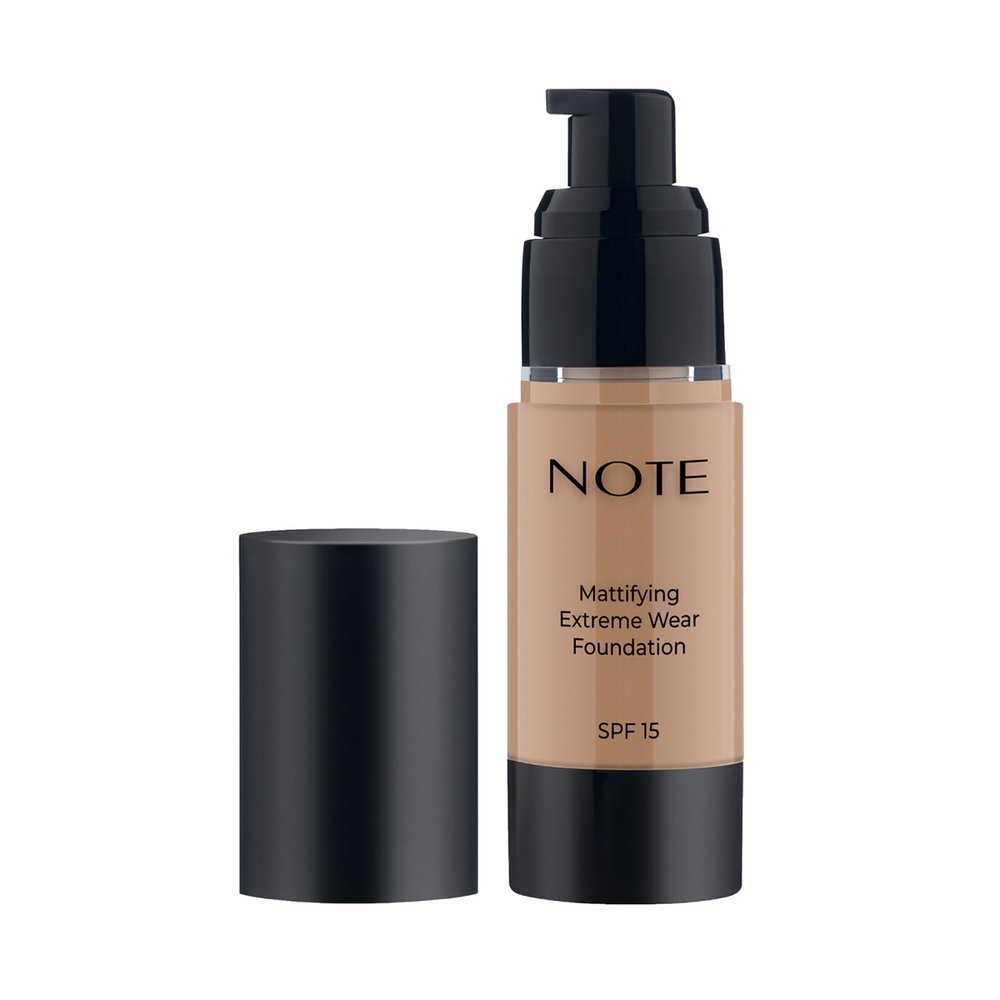 Note Cosmetique Mattifying Extreme Wear Liquid Foundation SPF 15 - Full Coverage Foundation Makeup for Oily Skin - 116 Golden Beige - 1 oz
