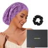 100% Mulberry Silk Bonnet for Sleeping Women Men, Real Silk Lined Sleep Cap with Adjustable Strap, Hair Wrap Slouchy Beanie for Curly Hair view 1