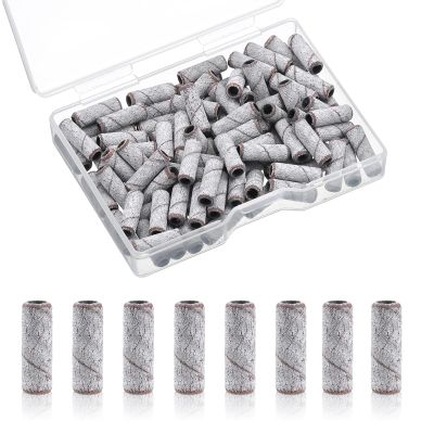 100 Piece Small Sanding Bands Nail Drill Bits 240 Extra Fine Grit Nail File Sandings Bands Mini Cuticle Sanding Files for Acrylic Nails Gel Removing Shaping Manicure Pedicure