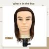 10 In Brown Hair Male Mannequin Head With Stand, Lifelike Hairdressing Model Head For Salon Training And Cosmetology Practice view 4