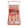 Focket Travel Makeup Brush Set, Streamlined Shaft Oil Proof Even Application, Mini Makeup Brushes Pink Brushes with Mirror Storage Box for Travel General Use view 1