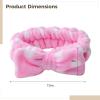 12 Pcs Flannel Headbands For Women, Soft Adjustable Bow Hairbands For Makeup, Skincare & Facial Care view 3