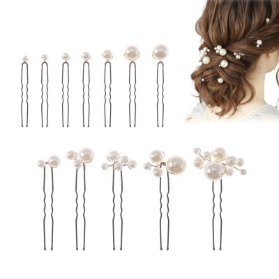 12PCS Bridal Wedding Hair Pins - Handmade Exquisite Pearl Bridal Hair Accessories for Wedding Brides Women Girls, Lightweight and Modern Design(Gold) - Valentine's Day Gift for Women