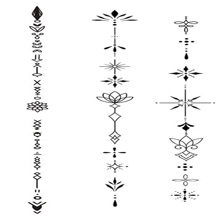 3sheets One Rune Spine Waterproof Temporary Tattoo, Lasting 1-2 Weeks, Semi-Permanent, Realistic Non-Reflective Fake Tattoo