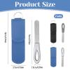 2 Pack Metal Nail File with Case, 3.6 in Travel Keychain Nail File for Natural Nails, Metal Diamond Double Sided Grit Nail Toenail Files with Leather Cases for Women Men view 2