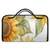 Adornori Yellow Flowers Hanging Roll Up Makeup Bag Sunflower Large Capacity Foldable 4-in-1 Roll Up Toiletry Kit for Women view 2