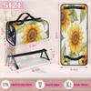 Adornori Yellow Flowers Hanging Roll Up Makeup Bag Sunflower Large Capacity Foldable 4-in-1 Roll Up Toiletry Kit for Women view 3