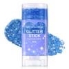Blue Body Glitter Stick, Halloween Face Glitter Makeup,Holographic Hair Glitters Mermaid Makeup Rave Outfits for Women, Shimmer Face Paint Stick for Christmas (Blue) view 1