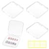 4 PCS Press on Nail Packaging 2.95" Nail Art Display Box Plastic Nails Storage Case Press on Holder Clear Empty Tips with 30 PCS Adhesive Tape Nails Boxes for Presses Ons Salon Supplies (White) view 1
