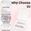 4 PCS Press on Nail Packaging 2.95" Nail Art Display Box Plastic Nails Storage Case Press on Holder Clear Empty Tips with 30 PCS Adhesive Tape Nails Boxes for Presses Ons Salon Supplies (White) view 3