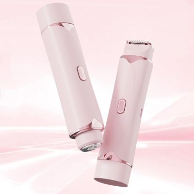 cdpdmai Womens Shaver Dual-Head Trimmer,Rechargeable Electric Shaver for Women,2 in 1 Wet & Dry Electric Trimmer, Underarm Leg Arm Body Face(Color:Pink)
