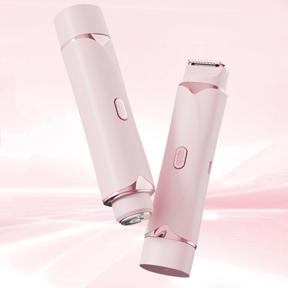 cdpdmai Womens Shaver Dual-Head Trimmer,Rechargeable Electric Shaver for Women,2 in 1 Wet & Dry Electric Trimmer, Underarm Leg Arm Body Face(Color:Pink)