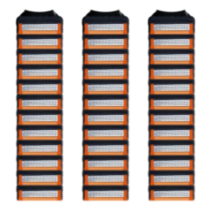 36 Blades Replacement Parts for GL-Fusion 5 Style Razors (Black), Wet Razors Men's Blades Value Packs