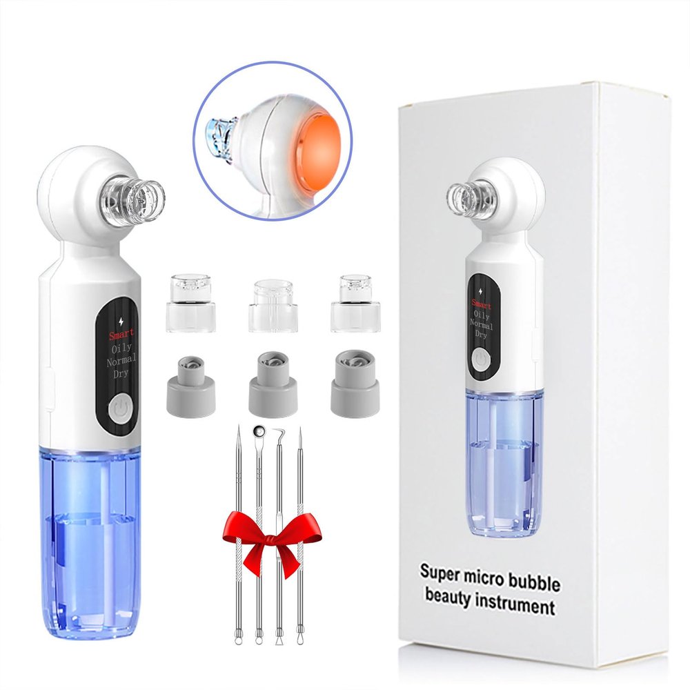 Blackhead Remover Pore Vacuum Suction Hydro-Facial Pore Cleaning Machine with Heating Hydrating Cleaner Pimple Extractor with USB Charging Cable Beauty Device