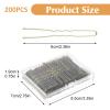 200 PCS U Shaped Hair Pins, 2.36 Inch Bun Hairs Pins Bun Bobby Pin for Women with Storage Box, Hair Pin for Buns, Updos, French Twists (Gold) view 2