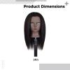 Mannequin Head With Desk Clamp, Realistic Hair 14 In, Cosmetology Practice, Styling And Makeup Ideal, Dark Straight Hair Design view 3