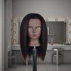 Mannequin Head With Desk Clamp, Realistic Hair 14 In, Cosmetology Practice, Styling And Makeup Ideal, Dark Straight Hair Design view 4