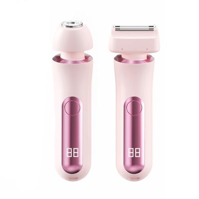 cdpdmai Womens Shaver Dual-Head Trimmer,2 in 1 Wet & Dry Electric Trimmer,Lady Shaver,2-in-1 USB Rechargeable Hair Remover, for Women,Bikini, Pubic Hair, Legs, Body(Color:Pink)
