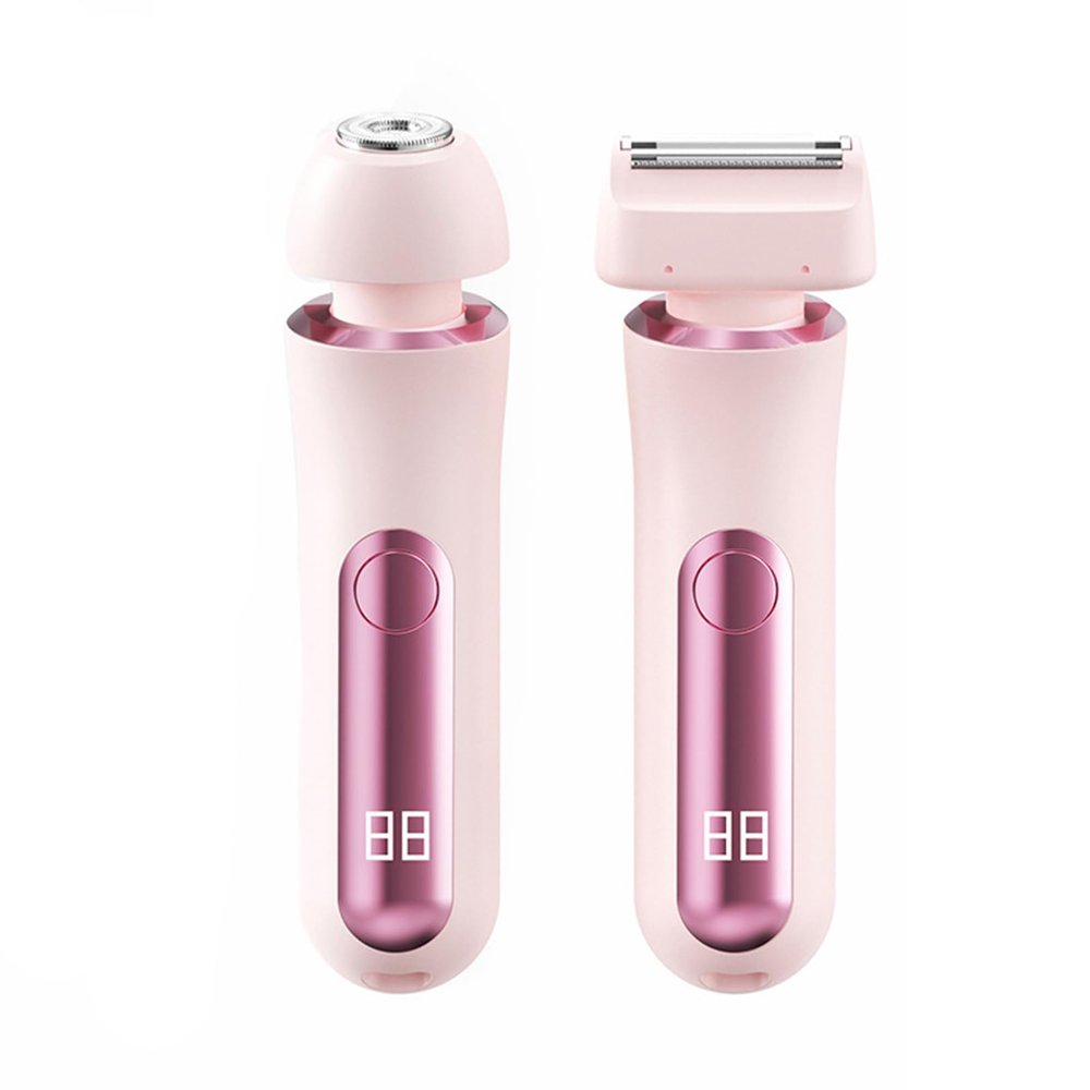 cdpdmai Womens Shaver Dual-Head Trimmer,2 in 1 Wet & Dry Electric Trimmer,Lady Shaver,2-in-1 USB Rechargeable Hair Remover, for Women,Bikini, Pubic Hair, Legs, Body(Color:Pink)