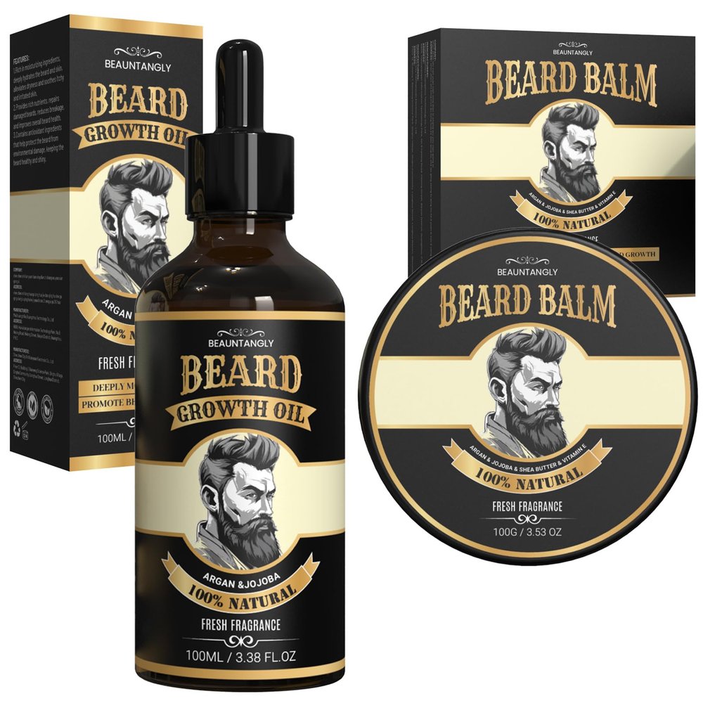 Beauntangly Beard Oil Beard Balm Kit for Men