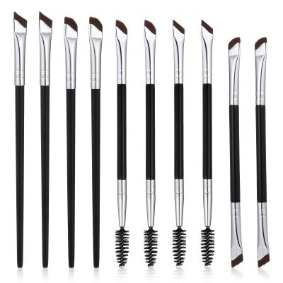 10 PCS Eyebrow Brush Angled Eyeliner Brush Fine Thin Eyeliner Brushes Angled Ultra Thin Precision Flat Eyebrow Brushes for Woman for Professional Makeup Application Tool