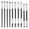 10 PCS Eyebrow Brush Angled Eyeliner Brush Fine Thin Eyeliner Brushes Angled Ultra Thin Precision Flat Eyebrow Brushes for Woman for Professional Makeup Application Tool view 1